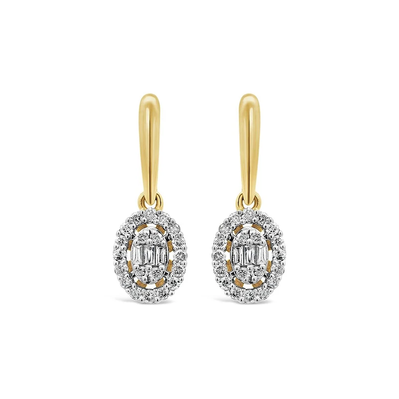 Bouquet 10K Yellow Gold 0.23CTW Diamond Fashion Dangle Earrings