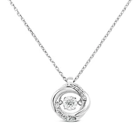 Dancing Diamonds Sterling Silver Diamond Pendant