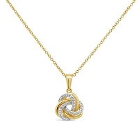 10K Yellow Gold Diamond Love Knot Pendant