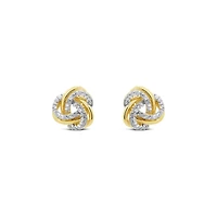 10K Yellow Gold 0.12CTW Diamond Love Knot Earrings