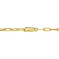 Bella Moda 10K Yellow Gold 0.50CTW Diamond Paperclip with Circle Necklace