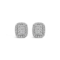 New Brilliance 10K White Gold Lab Grown 0.45CTW Diamond Fashion Stud Earrings