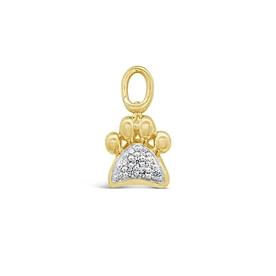 Charmables 10K Yellow Gold Diamond Paw Interchangeable Charm