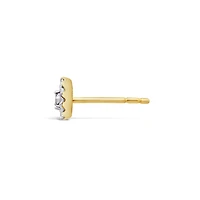 Charmables 10K Yellow Gold Diamond Pear Shaped Single Stud Earring