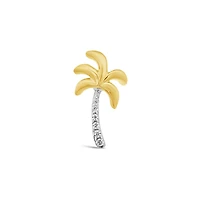 Charmables 10K Yellow Gold Diamond Single Palm Tree Stud Earring