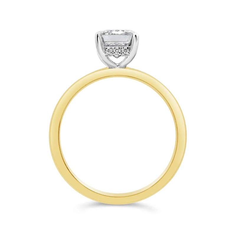 New Brilliance 14K Yellow Gold Lab Grown 2.08CTW Emerald Cut Diamond Ring