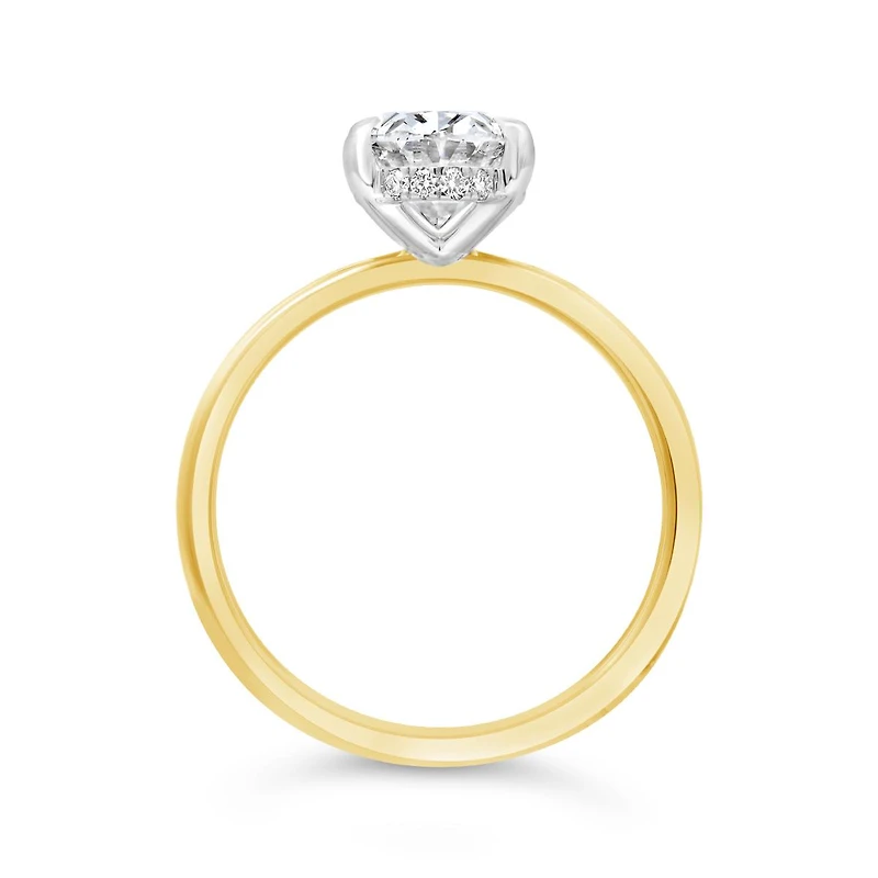 New Brilliance 14K Yellow Gold Lab Grown 2.08CTW Oval Cut Diamond Ring