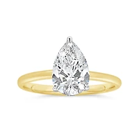 New Brilliance 14K Yellow Gold Lab Grown 2.08CTW Pear Cut Diamond Ring