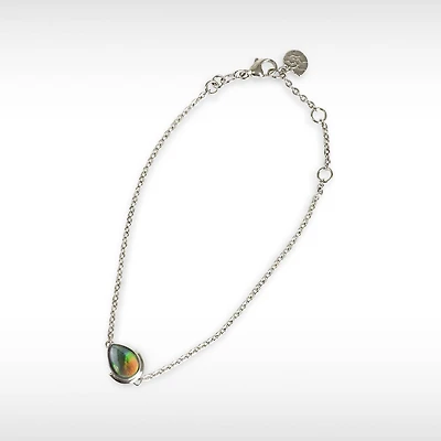 KORITE ESSENTIALS Sterling Silver Tear Drop Ammolite 6.5"-9" Bracelet