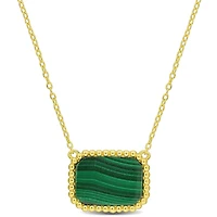Julianna B Yellow Plated Sterling Silver Malachite Necklace