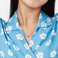 Julianna B Rose Plated Sterling Silver Heart Shape Amethyst and Diamond Necklace