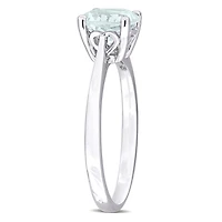Julianna B Sterling Silver Aquamarine Solitaire Ring