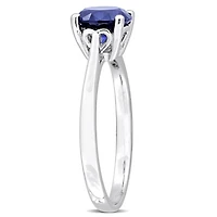 Julianna B Sterling Silver Created Blue Sapphire Solitaire Ring