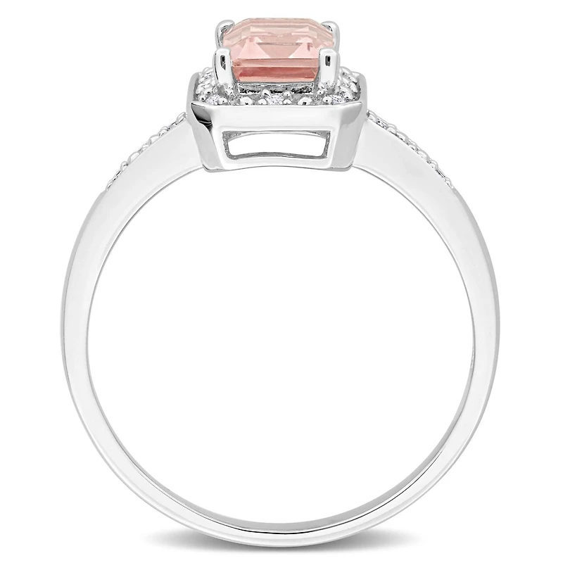 Julianna B Sterling Silver Morganite and Diamond Ring