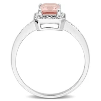 Julianna B Sterling Silver Morganite and Diamond Ring