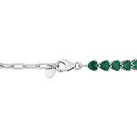 Julianna B Sterling Silver Created Emerald 7.5" Bracelet
