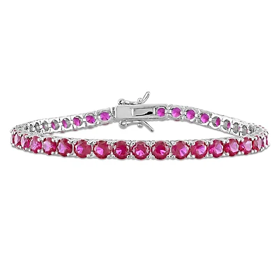 Julianna B Sterling Silver Created Ruby 7.5" Bracelet