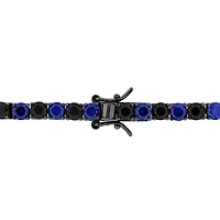 Julianna B Sterling Silver Black Rhodium Created Sapphire 9" Bracelet