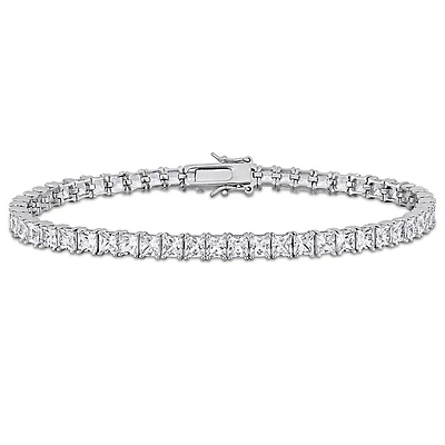 Julianna B Sterling Silver Created White Sapphire 9" Bracelet