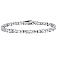 Julianna B Sterling Silver Created White Sapphire 9" Bracelet