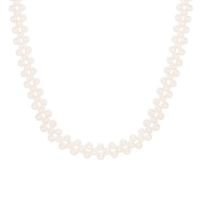 5-6mm White Freshwater Pearl 36" Endless Strand