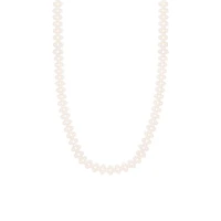 5-6mm White Freshwater Pearl 36" Endless Strand