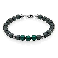 SteelX Stainless Steel Green Shell Pearl Bracelet