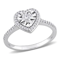 Julianna B 14K White Gold 0.19CTW Diamond Halo Heart Ring