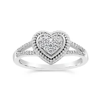 Sterling Silver 0.15Ctw Diamond Promise Ring