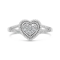 Sterling Silver 0.15Ctw Diamond Promise Ring