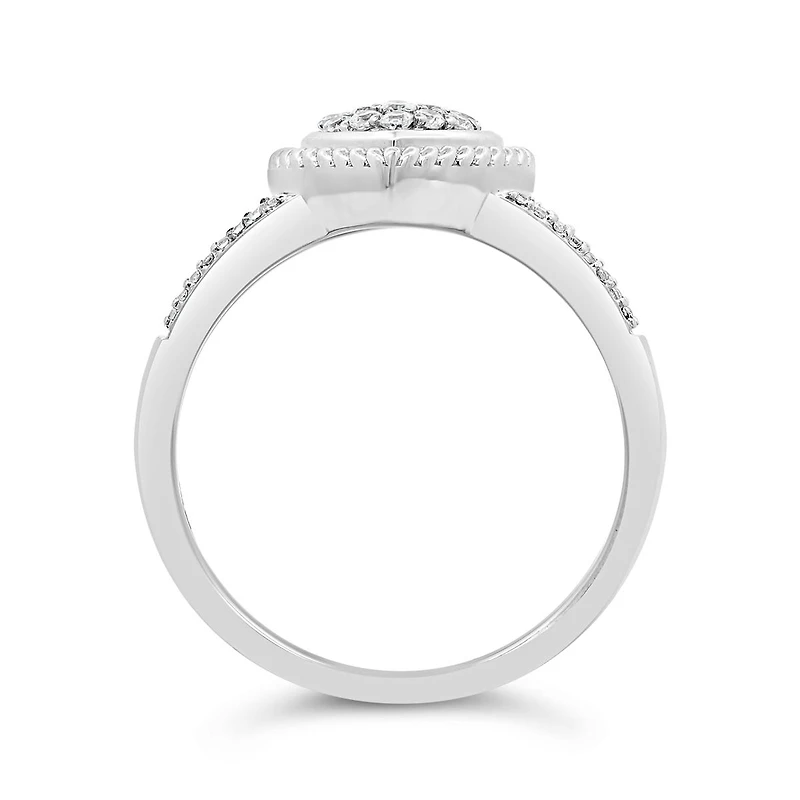 Sterling Silver 0.15Ctw Diamond Promise Ring
