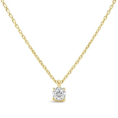 New Brilliance 10K Yellow Gold Lab Grown 0.25CT Diamond Solitaire Pendant