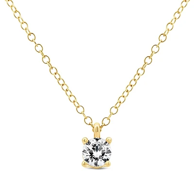 New Brilliance 10K Yellow Gold Lab Grown 0.50CT Diamond Solitaire Pendant
