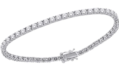 New Brilliance 10K White Gold Lab Grown 10.00CTW Diamond Tennis Bracelet