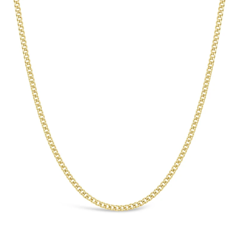 10K Yellow Gold 28" 2.1mm Semi-Solid Miami Cuban Chain