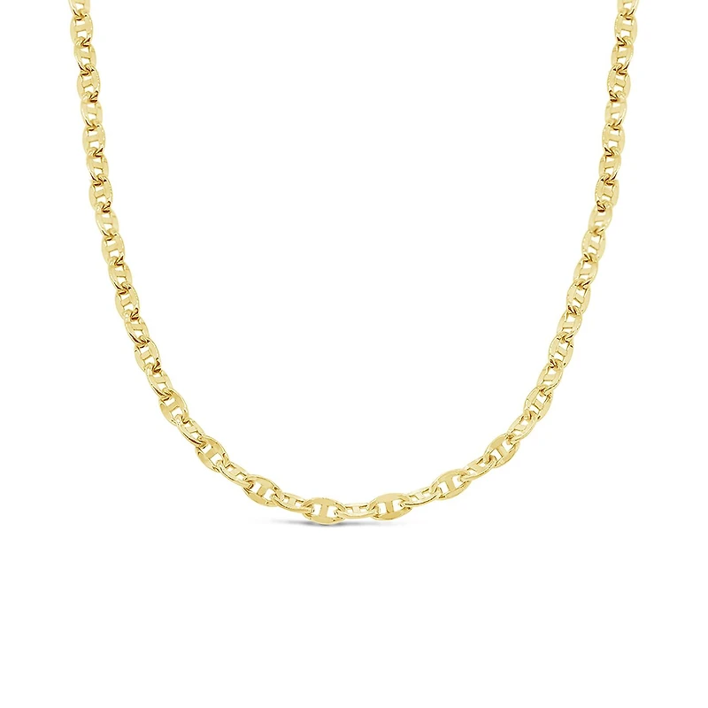 10K Yellow Gold 18" 2.60mm Semi Solid Concave Anchor Chain