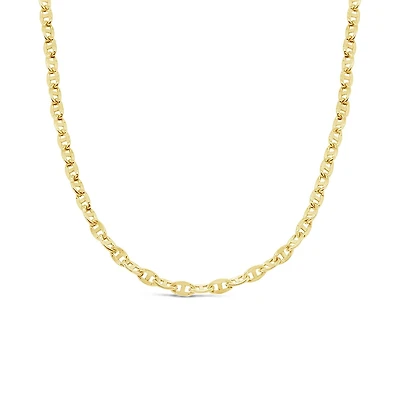 10K Yellow Gold 18" 2.60mm Semi Solid Concave Anchor Chain