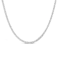 10K White Gold 18" 1.4mm Solid Square Wheat Chain
