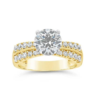 New Brilliance 14K Yellow Gold Lab Grown 2.50CTW Diamond Bridal Ring