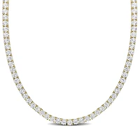 Julianna B Yellow Plated Sterling Silver Created White Sapphire 17" Necklace