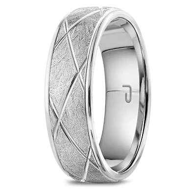 Sterling Silver 6.5mm Carved Band