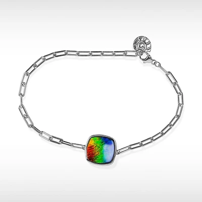 KORITE ORIGINS Sterling Silver Ammolite Bracelet 6.5" + 1" Extender