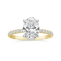 New Brilliance 14K Yellow Gold Lab Grown 2.40CTW Oval Diamond Ring