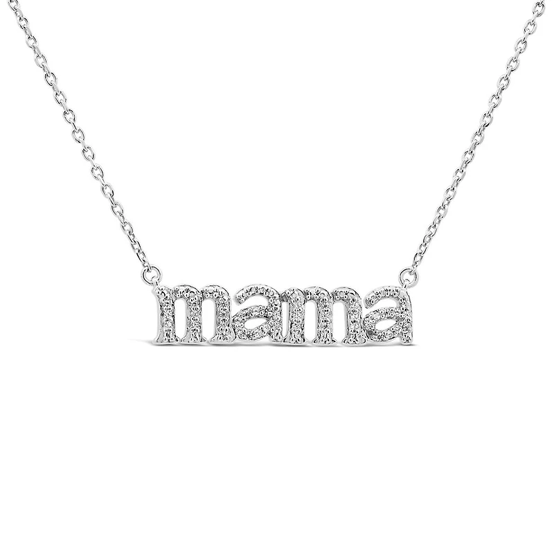 Sterling Silver Diamond Mama Necklace