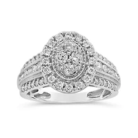 New Brilliance 10K White Gold Lab Grown 1.00CTW Diamond Fashion Ring