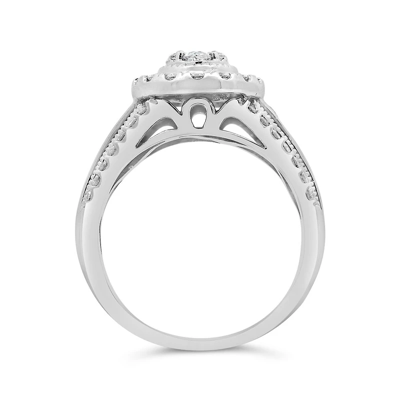 New Brilliance 10K White Gold Lab Grown 1.00CTW Diamond Fashion Ring