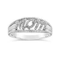 Sterling Silver Diamond Mom Ring