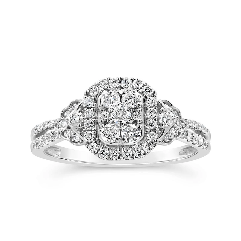 New Brilliance 10K White Gold Lab Grown 0.50CTW Diamond Fashion Ring