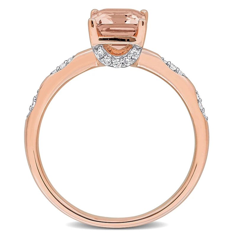 Julianna B 14K Rose Gold Morganite and Diamond Ring