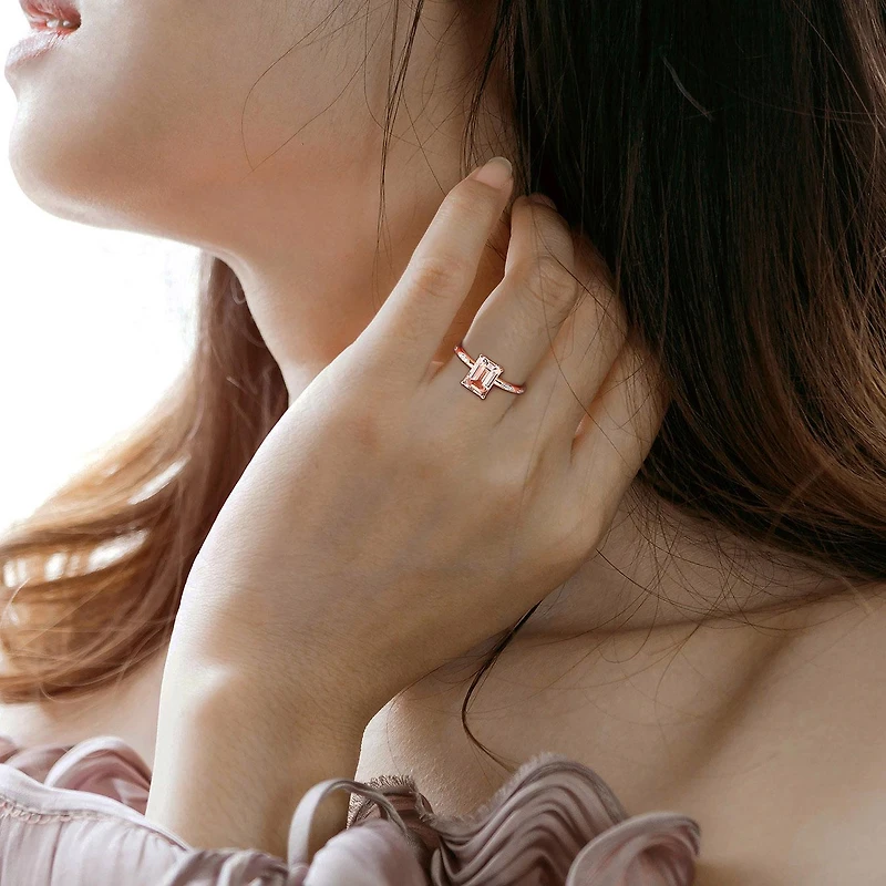 Julianna B 14K Rose Gold Morganite and Diamond Ring